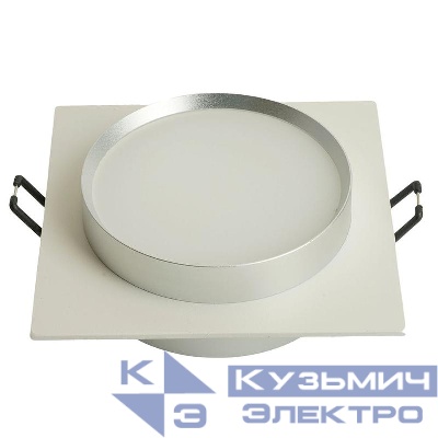 Светильник DL506 15Вт 230В GX53 потолочн. встраив. квадрат без лампы бел. + серебр. FERON 51361