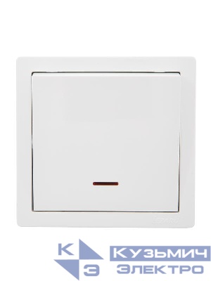 Выключатель 1-кл. ОП LETO с индикацией бел. LEZARD 752-0200-111