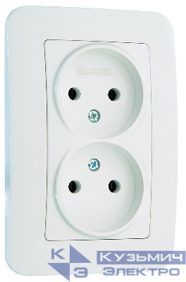 Розетка 2-м СП Lillium N 10А без заземл. бел. Makel 55017