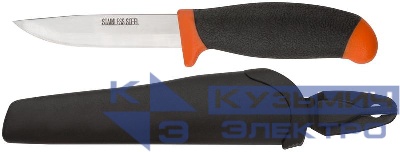 Нож строительный нерж.сталь прорезин. желт./черн. ручка FIT 10615