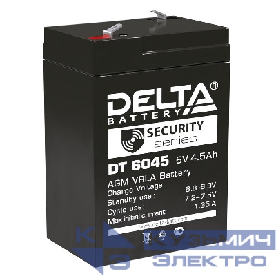 Аккумулятор ОПС 6В 4.5А.ч DT 6045 Delta 4614010040031