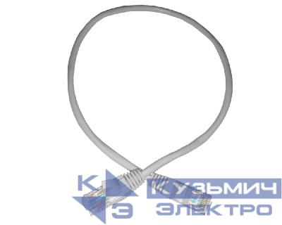 Патч-корд UTP4 cat.5е, 0.5м, CCA, LSZH, серый, литой коннектор NETKO Optima