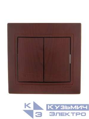 Выключатель 2-кл. СП Mira 10А вишня LEZARD 701-0601-101