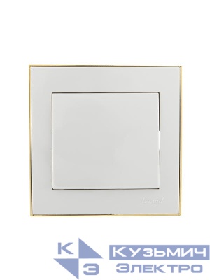 Выключатель 1-кл. СП Rain 10А IP20 с зол. боковой вставкой бел. LEZARD 703-0226-100