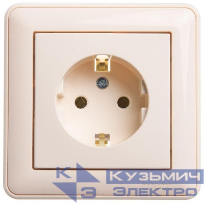 Розетка 1-м СП W59 16А IP20 с заземл. без защ. шторок сл. кость SE RS16-154-28