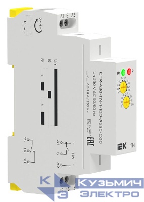 Реле задержки включения TN 1 контакт 230В AC IEK CTR-430-TN-1-10D-A230-C00