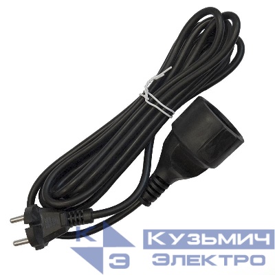 Удлинитель-шнур 1х3м без заземл. 10А IP20 ПВС 2х1 черн. DOMTOK 2339