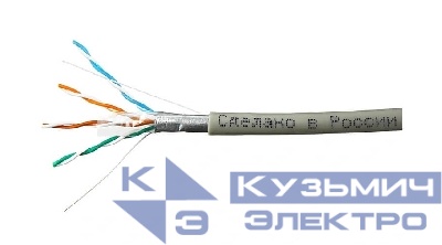 Кабель Skynet Premium FTP4 cat.5е, одножильный, 305м, Cu, Проходит Fluke тест, нг(А)-LSLТx, серый