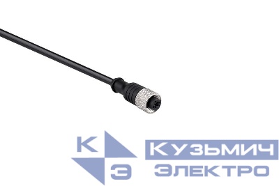 Кабель соединительный 2м с гнездом M12х3 ПУ IP68 EMAS SKM12P3YXP2