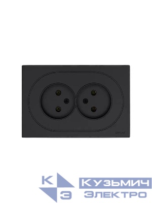 Розетка 2-м СП OSEN без заземл. ПБТ механизм черн. бархат LEZARD 743-4200-128B