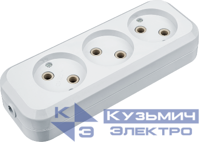 Колодка удлинителя 3-м без заземл. 61 585 NCA-BL01-03-х-WH АБС-пластик Navigator 61585