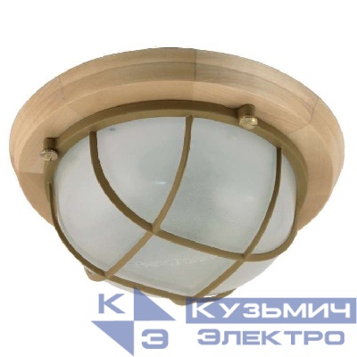Светильник НББ 03-60-014 "Терма 1302" 1х60Вт E27 IP65 кругл. малый матов./корпус с решеткой дерево липа (инд. упак.) Элетех 1005501031