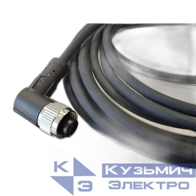Кабель M12 4A гнездовой 5000мм угловой полиуретан свободный конец СЦМ120027-04A-2-05000 черн. СТЭЗ 185210805