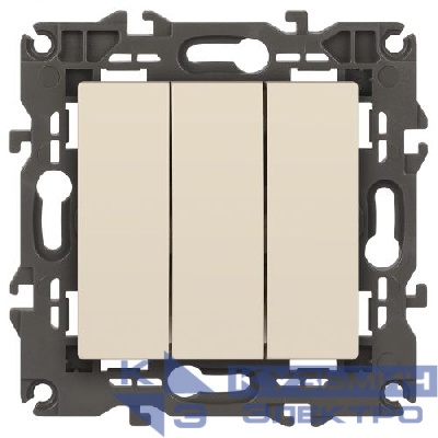 Выключатель 3-кл. СП Elegance 14-1107-02 10А IP20 250В 10AX механизм сл. кость Эра Б0034250