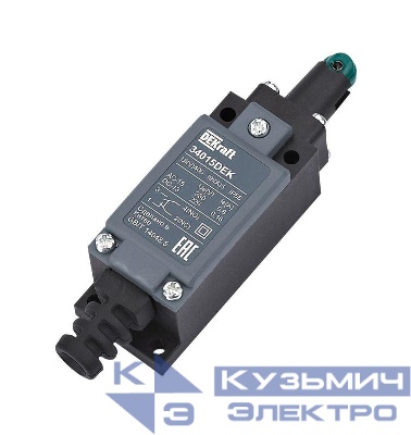 Выключатель концевой 1НО1НЗ плунжер ролик. типа с горизонт. включ. пласт. DEKraft 34015DEK