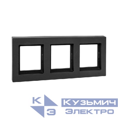Рамка 3-м Эпика IP44 пластик черн. EKF UP1-FPB-03-44