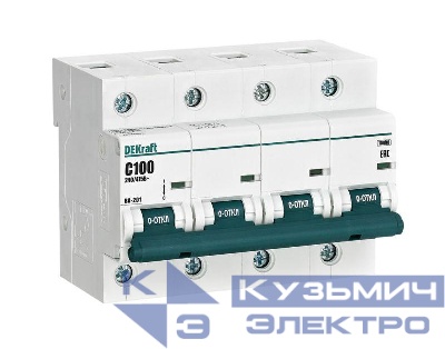 Выключатель автоматический модульный 4п C 100А 10кА ВА-201 DEKraft 13012DEK