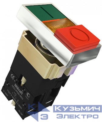 Переключатель на 2 положения I-O ПЕ-22 PPBB d22мм 220В неон зел./красн. DEKraft 25062DEK