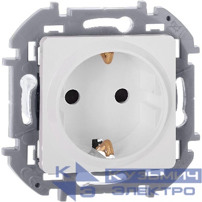 Розетка 1-м СП Inspiria 16А IP20 250В 2P+E защ. шторки немецк. стандарт механизм бел. IEK 673730