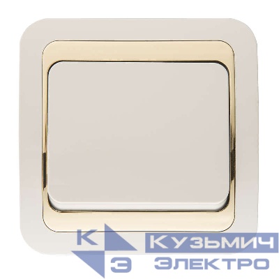 Выключатель 2-кл. СП Mimoza 10А IP20 крем./зол. Makel 12603