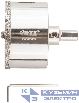 Коронка кольцевая алмазная по керамограниту камню и кафелю 65х70мм с центровочным сверлом FIT 16224