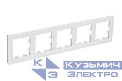 Рамка 5-м AtlasDesign Nature натур. стекло бел. SE ATN360105