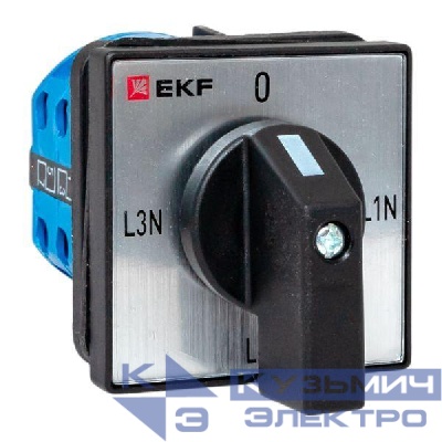Переключатель кулачковый ПК-1-84 4п 10А для вольтметра (фазное напряжение) IP65 EKF pk-1-84-10-65