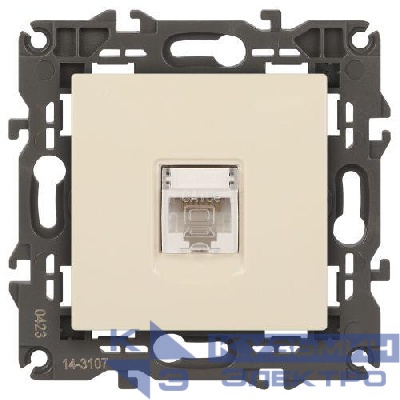 Розетка компьютерная 1-м Elegance 14-3107-02 RJ45 IP20 механизм сл. кость Эра Б0034303