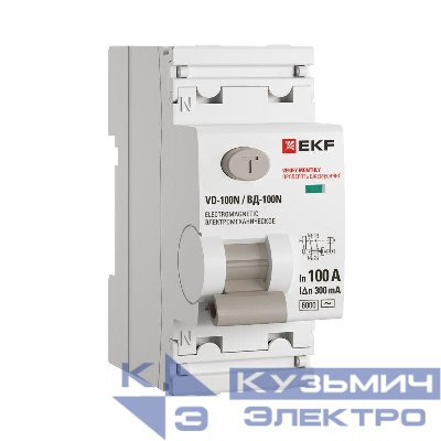 Выключатель дифференциального тока 2п 100А 300мА тип AC 6кА ВД-100N электромех. PROxima EKF E1026M100300
