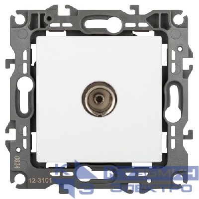 Розетка телевизионная одиночная TV 1-м Эра12 12-3101-01М бел. матов. Эра Б0065711