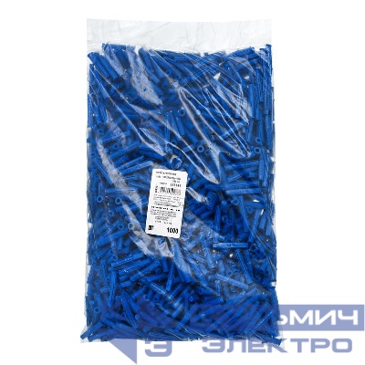 Дюбель четырехраспорный (универс.) Чапай 6х40 шипы + усы син. (уп.1000шт) Tech-KREP 111144