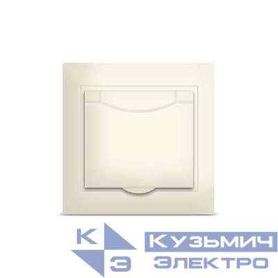 Розетка Севиль с заземл. с крышкой сл. кость Universal Б-С0029