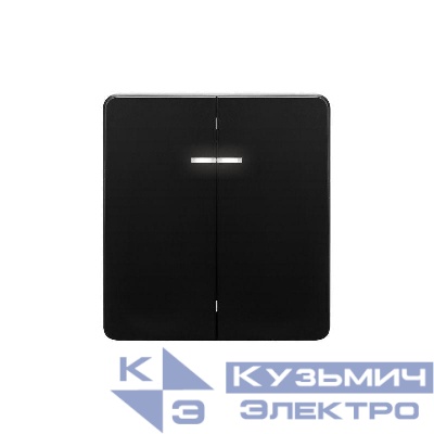 Выключатель 2-кл. СП ROUND MIELE 10А с подсветкой оникс Kranz KR-78-0714-3