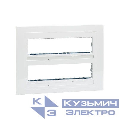 Накладка с суппортами двухрядная на 8 шир. или 16 узк. модулей Simon27C бел. 27722-35