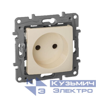 Розетка 1-м СП Etika 16А IP20 250В 2P без заземл. немецк. стандарт винтов. клеммы механизм сл. кость IEK 672320