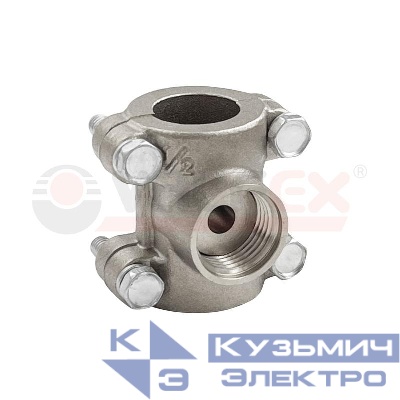 Обойма-тройник ремонтная никелированная ВР 1/2дюймх1/2дюймх1/2дюйм (50/10) К VALFEX VF.755.N.012.012.012