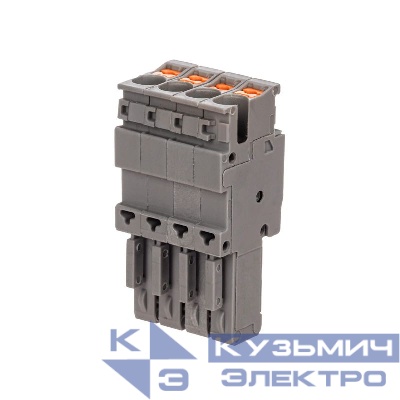 Штекер зажим push-in 4 точки подкл. 2.5кв.мм сер. DKC VPR-P-2.5-4