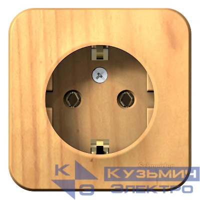 Розетка 1-м ОП Blanca 16А IP20 250В с заземл. без защ. шторок с изолир. пластиной ясень SE BLNRA010115