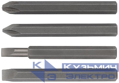 Набор бит для ударной отвертки CrV набор 4шт 80мм FIT 56270