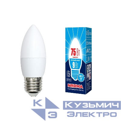 Лампа светодиодная LED-C37-9W/NW/E27/FR/NR Norma 9Вт матовая E27 (упак. картон) Volpe UL-00003806