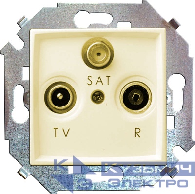 Розетка телевизионная одиночная TV/R/SAT 1-м СП Simon 15 винтов. зажим механизм бел. Simon 1591466-030