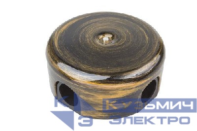 Коробка распределительная d78мм ЛИЗЕТТА (в компл. 4 кабельных ввода) ABS-пластик бронза Bironi B1-521-25-K