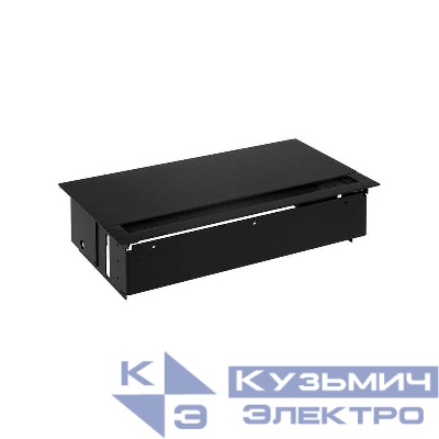 Блок розеточный врезной с крышкой ввод щетка 3х2P+E 3 пустых мод. черн. Simon 400 44603000-138