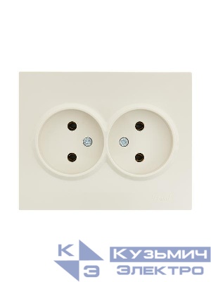 Розетка 2-м СП VESNA без заземл. ПБТ кремов. LEZARD 742-0300-128B