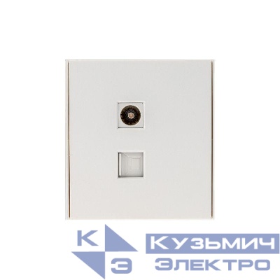 Розетка компьютерная + телевизионная СП STRONG MIELE RJ45 кат.6 + TV жемчуж. Kranz KR-78-0722-4