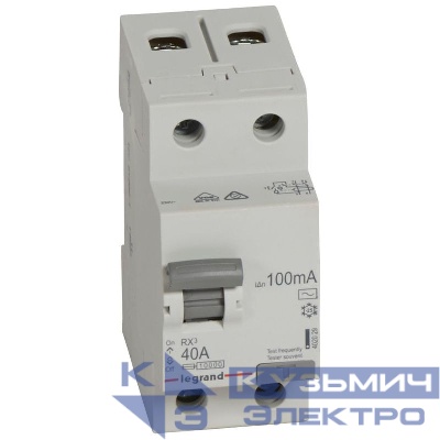 Выключатель дифференциального тока (УЗО) 2п 40А 100мА тип AC RX3 ИЭК Leg 402029