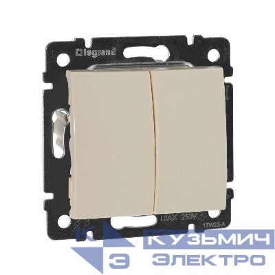Выключатель 2-кл. СП Valena 10А IP31 250В механизм сл. кость IEK 774305