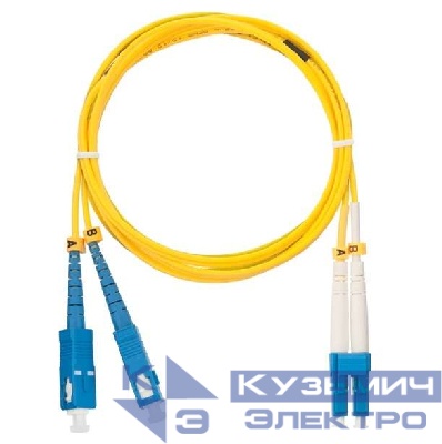 Патч-корд NMF-PC2S2C2-SCU-LCU-002 волоконно-оптический переходн. одномод. 9/125мкм стандарта OS2 SC/UPC-LC/UPC двойн. LSZH нг(В)-HFLTx 2мм желт. 2м NIKOMAX NMF-PC2S2C2-SCU-LCU-002
