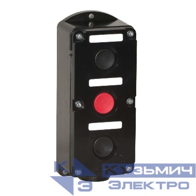 Пост кнопочный ПКЕ-222/3 "Пуск-Стоп" 2 черн. 1 красн. Электродеталь ПКЕ-222/3.2Ч.1К