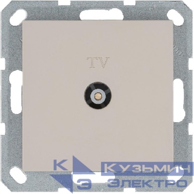 Розетка телевизионная проходная TV Ф9.5мм механизм тауп Jasmart G6002T